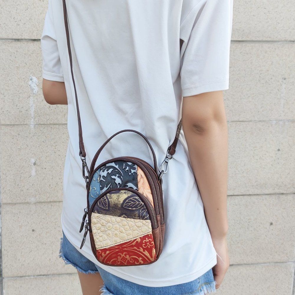 Leather Cross Body Patchwork Bag - Picture 11 of 13